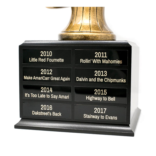 Perpetual Fantasy Football Trophy  Large Fantasy Football Trophy w/ Name  Plates