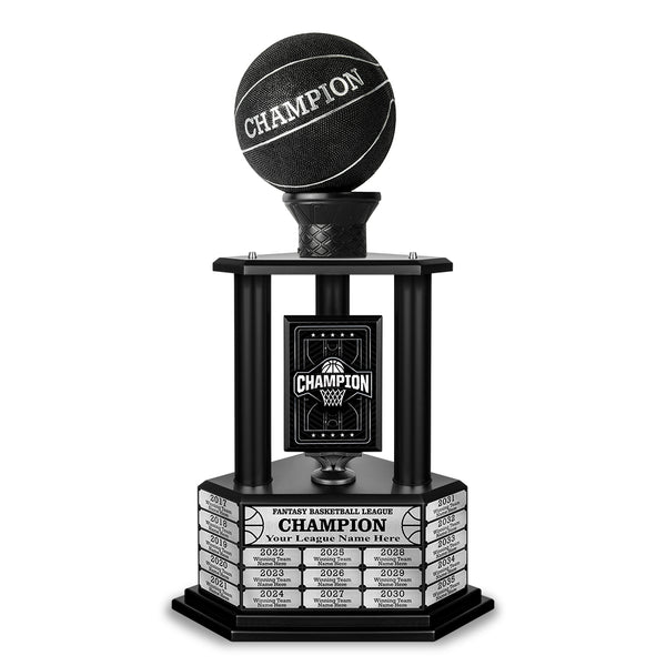 Fantasy Basketball Madness FULL SIZE Antique factory Gold Basketball 6 / 12 Perpetual Trophy League Bracket Winner Fantasy Basketball Award Trophy