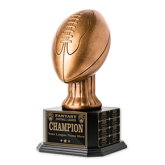 15" Football Trophy- Antique Gold